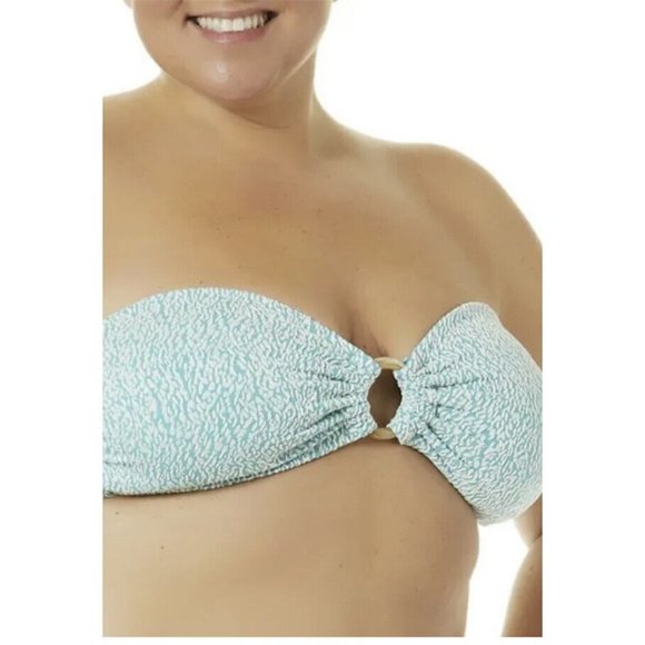 Time and Tru Women's Size Small (4-6)  Bikini Top, O-Ring Halter Turquoise - Picture 3 of 7